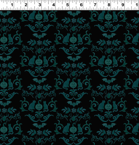 Clothworks Emerald Hollow Y4827 3 Black Damask By The Yard