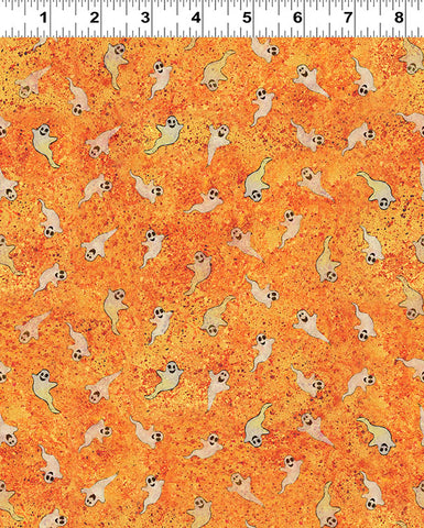 Clothworks Emerald Hollow Y4832 36 Orange Ghosts By The Yard