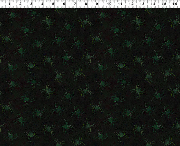 Clothworks Emerald Hollow Y4834 107 Emerald Spiders By The Yard