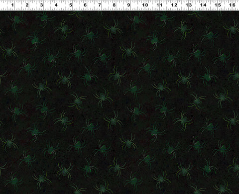 Clothworks Emerald Hollow Y4834 107 Emerald Spiders By The Yard