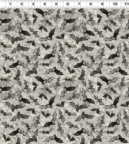 Clothworks Emerald Hollow Y4835 116 Mist Gray Bats By The Yard