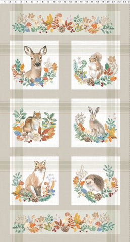 Clothworks Woodland Way Y4849 55 Multi Color Woodland Way 24" PANEL By The PANEL (Not Strictly By The Yard)