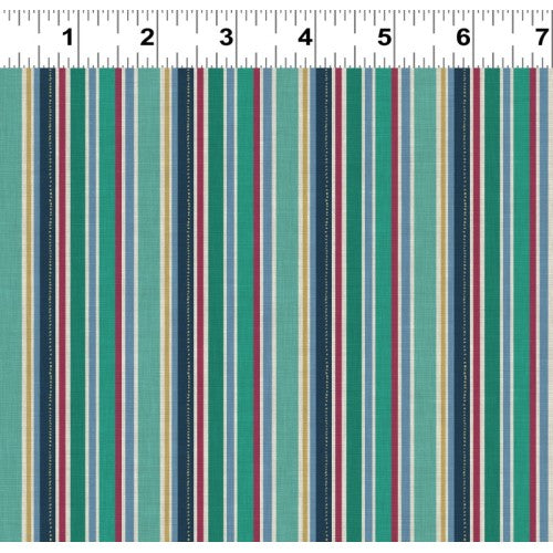 Clothworks Floral Drama Y4908 107 Emerald Stripe By The Yard
