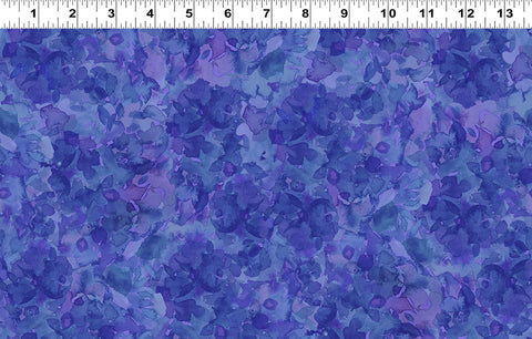 Clothworks Sunflower Song Y4952 85 Periwinkle Abstract By The Yard