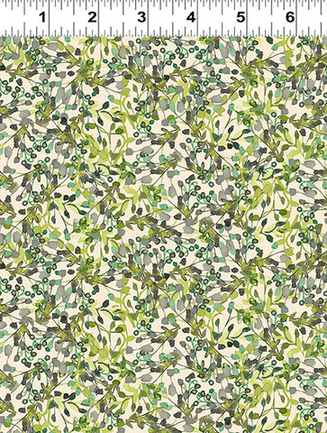 Clothworks Sunflower Song Y4954 110 Mint Leaves By The Yard