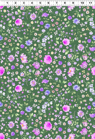 Clothworks Chateau En Fleur Y4976 112 Light Forest Allover Floral By The Yard