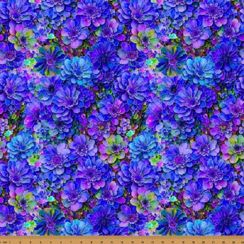 Hoffman Spectrum Print Bloom! Y5802 405 Wild Berry Packed Floral By The Yard