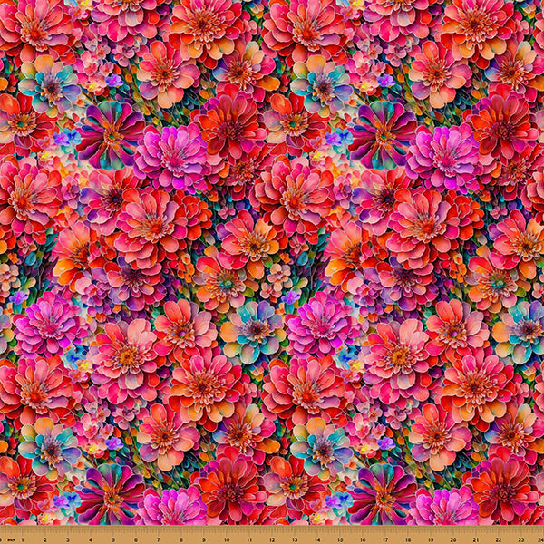Hoffman Spectrum Print Bloom! Y5802 562 Blooms Packed Floral By The Yard
