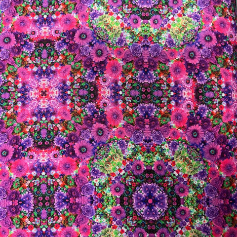 Hoffman Spectrum Print Bloom! Y5804 23 Fuchsia Floral Tile By The Yard