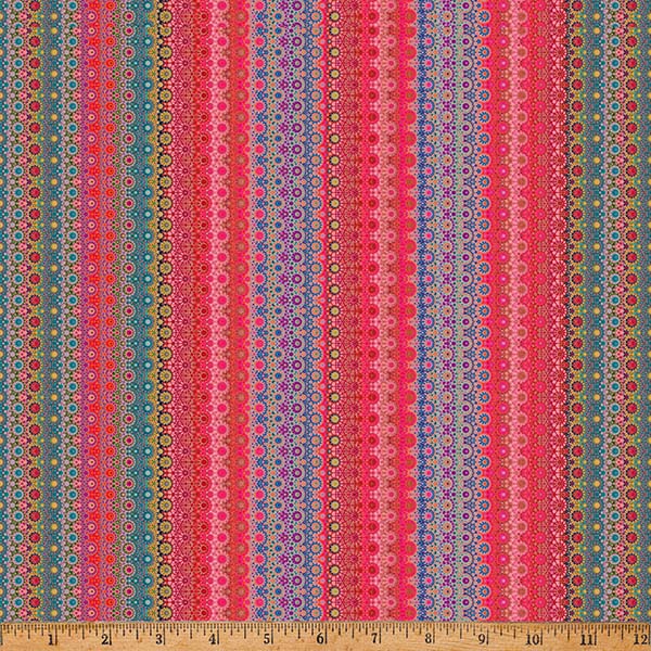 Hoffman Spectrum Print Bloom! Y5805 562 Blooms Geo Stripe By The Yard
