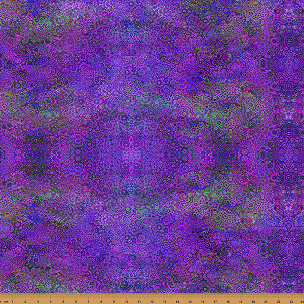 Hoffman Spectrum Print Bloom! Y5807 14 Purple Small Floral Geo By The Yard