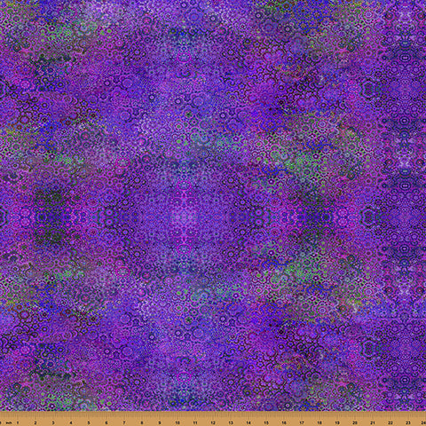 Hoffman Spectrum Print Bloom! Y5807 14 Purple Small Floral Geo By The Yard