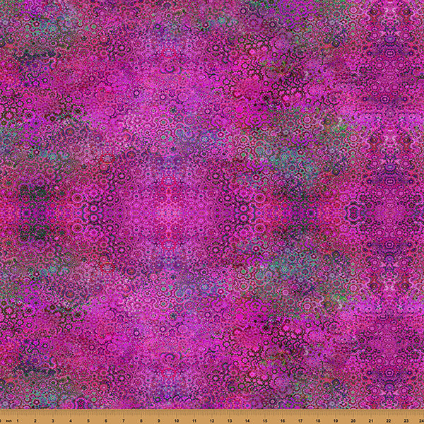 Hoffman Spectrum Print Bloom! Y5807 23 Fuchsia Small Floral Geo By The Yard