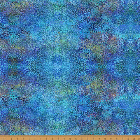 Hoffman Spectrum Print Bloom! Y5807 61 Turquoise Small Floral Geo By The Yard