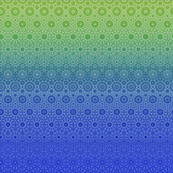 Hoffman Spectrum Print Bloom! Y5809 73 Ocean Geo Ombre By The Yard