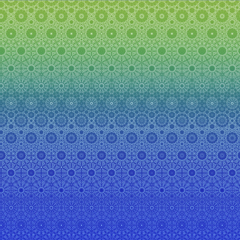 Hoffman Spectrum Print Bloom! Y5809 73 Ocean Geo Ombre By The Yard
