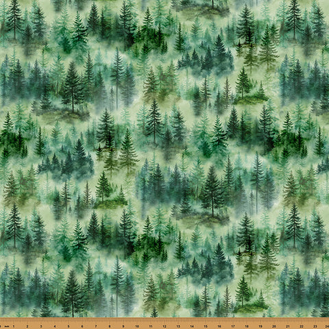 Hoffman Spectrum Print Rise & Cast Y5836 220 Fern Trees By The Yard