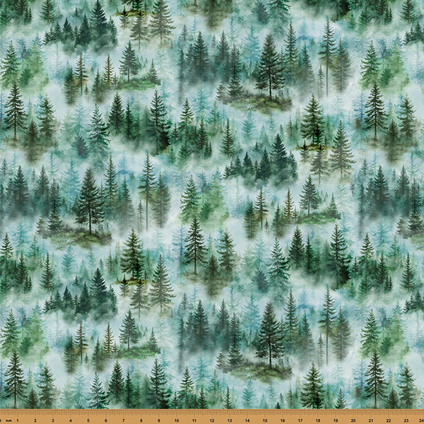 Hoffman Spectrum Print Rise & Cast Y5836 44 Forest Trees By The Yard