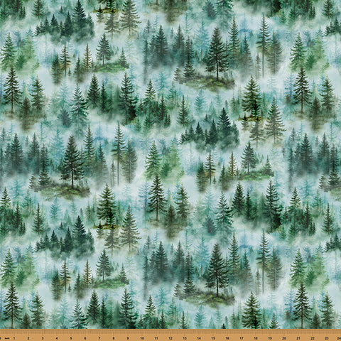 Hoffman Spectrum Print Rise & Cast Y5836 44 Forest Trees By The Yard