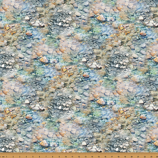 Hoffman Spectrum Print Rise & Cast Y5837 611 River Rock Streambed By The Yard