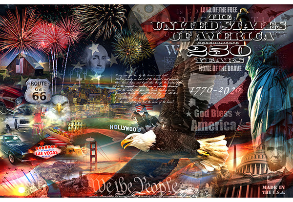 Hoffman Freedom Ring Y5857 159 Americana Collage 42" PANEL By The PANEL (Not Strictly By The Yard)
