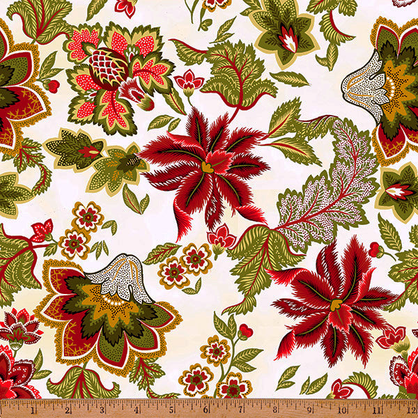 Hoffman Metallic Gilded Garden Y7814 161G Christmas/Gold By The Yard