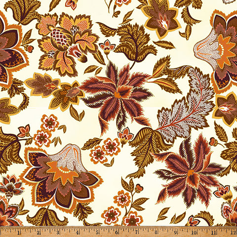 Hoffman Metallic Gilded Garden Y7814 93G Russet/Gold By The Yard