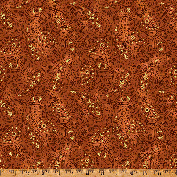 Hoffman Metallic Gilded Garden Y7817 172G Copper/Gold By The Yard