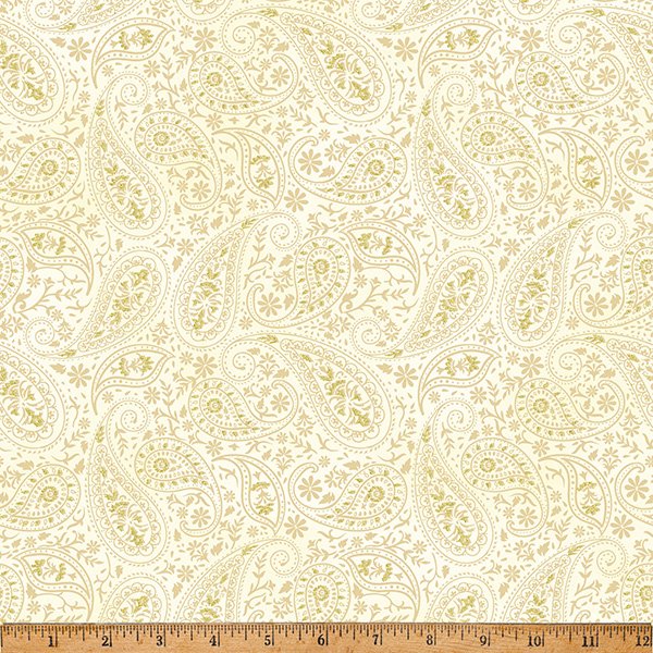Hoffman Metallic Gilded Garden Y7817 33G Cream/Gold By The Yard