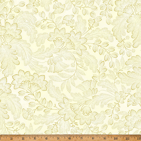 Hoffman Metallic Crown & Vine 33G Cream/Gold By The Yard