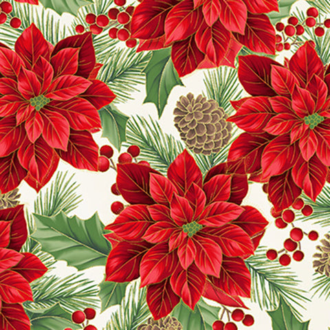 Hoffman Metallic Christmas Wish Y7820 20G Natural/Gold By The Yard
