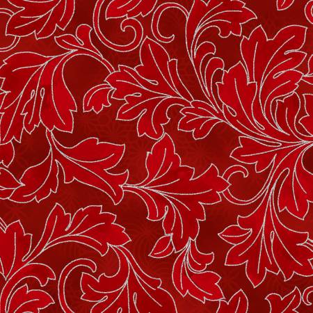 Hoffman Metallic Christmas Wish Y7823 10S Crimson/Silver By The Yard