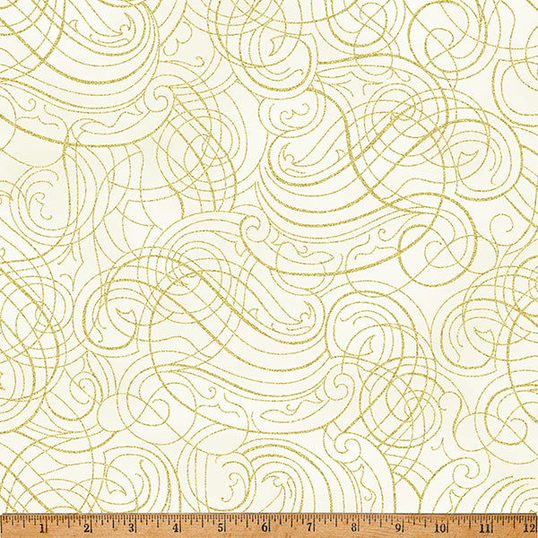 Hoffman Metallic Christmas Wish Y7824 20G Natural/Gold By The Yard