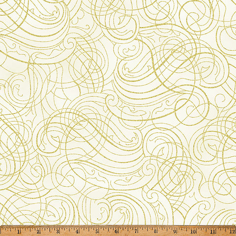 Hoffman Metallic Christmas Wish Y7824 20G Natural/Gold By The Yard