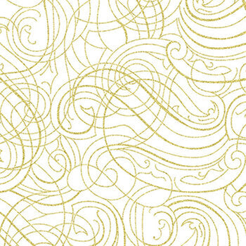 Hoffman Metallic Christmas Wish Y7824 3G White/Gold By The Yard