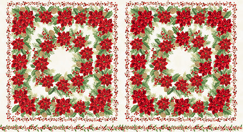 Hoffman Metallic Christmas Wish Y7825 20G Natural/Gold 21" PANEL By The PANEL (Not Strictly By The Yard)