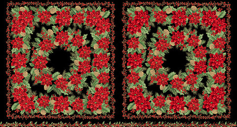 Hoffman Metallic Christmas Wish Y7825 4G Black/Gold 21" PANEL By The PANEL (Not Strictly By The Yard)