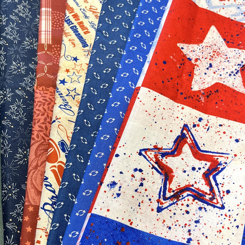 Matt's Mystery Bundles -  5.742 yards - Americana #2 - Assorted Remnants