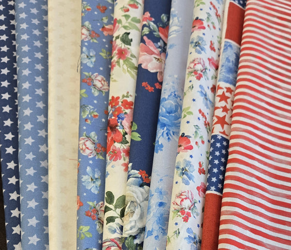 Matt's Mystery Bundles - 5.394 yards - Americana #2 - Assorted Remnants