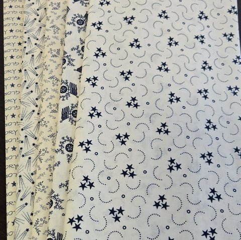 Matt's Mystery Bundles -  5.046 yards - American Gatherings Navy - Assorted Remnants