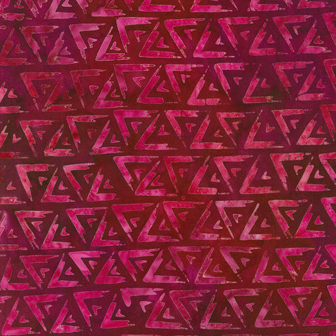 Kaufman Artisan Batiks Velocity 21813 233 Berry Triangles 1.125 YARDS