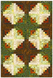 Kaufman Artisan Batik Pre-Cut 12-Block Log Cabin Quilt Kit - Autumn Skies - SUNRISE