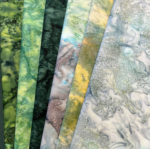 Matt's Mystery Bundles -  5.13 yards - Batiks #6 - Assorted Remnants