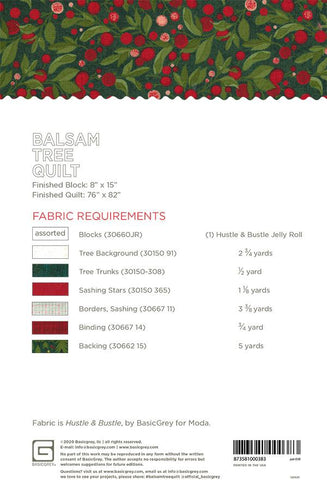BALSAM TREE - BASICGREY Quilt Pattern 038 DIGITAL DOWNLOAD