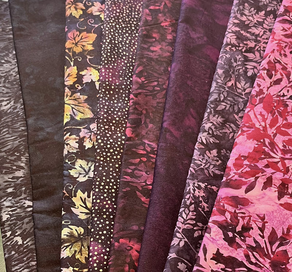Matt's Mystery Bundles -  6.75 yards - Dark Batiks #9 - Assorted Remnants