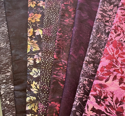 Matt's Mystery Bundles -  6.75 yards - Dark Batiks #9 - Assorted Remnants