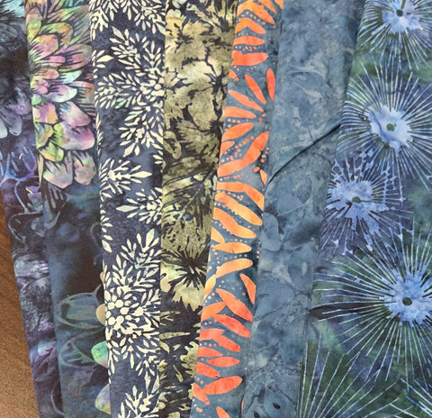 Matt's Mystery Bundles - 6.48 yards - Batiks #50 - Assorted Remnants
