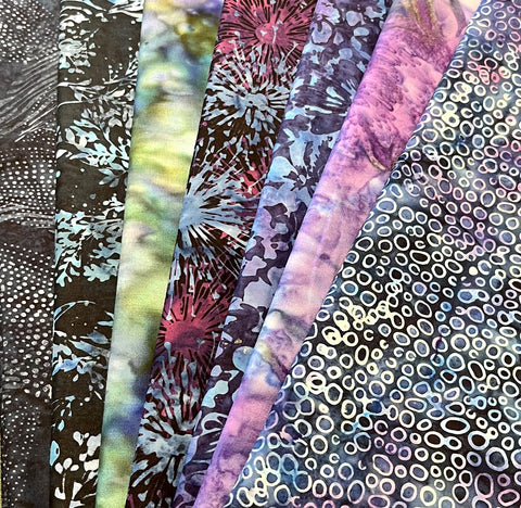 Matt's Mystery Bundles - 5.94 yards - Batiks #50 -Assorted Remnants