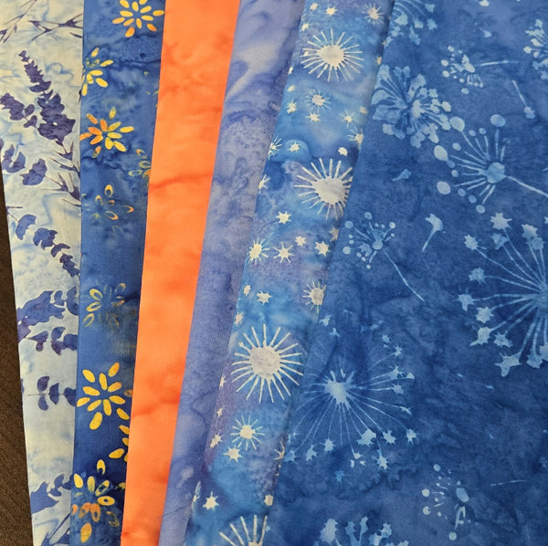 Matt's Mystery Bundles -  6.21 yards - Batiks #51 - Assorted Remnants