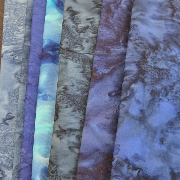 Matt's Mystery Bundles -  5.4 yards - Blue Batiks #60 - Assorted Remnants